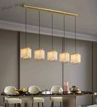 Modern Natural Marble Led Living Room Chandeliers - Elegant Lighting Fixtures For Staircases Lofts