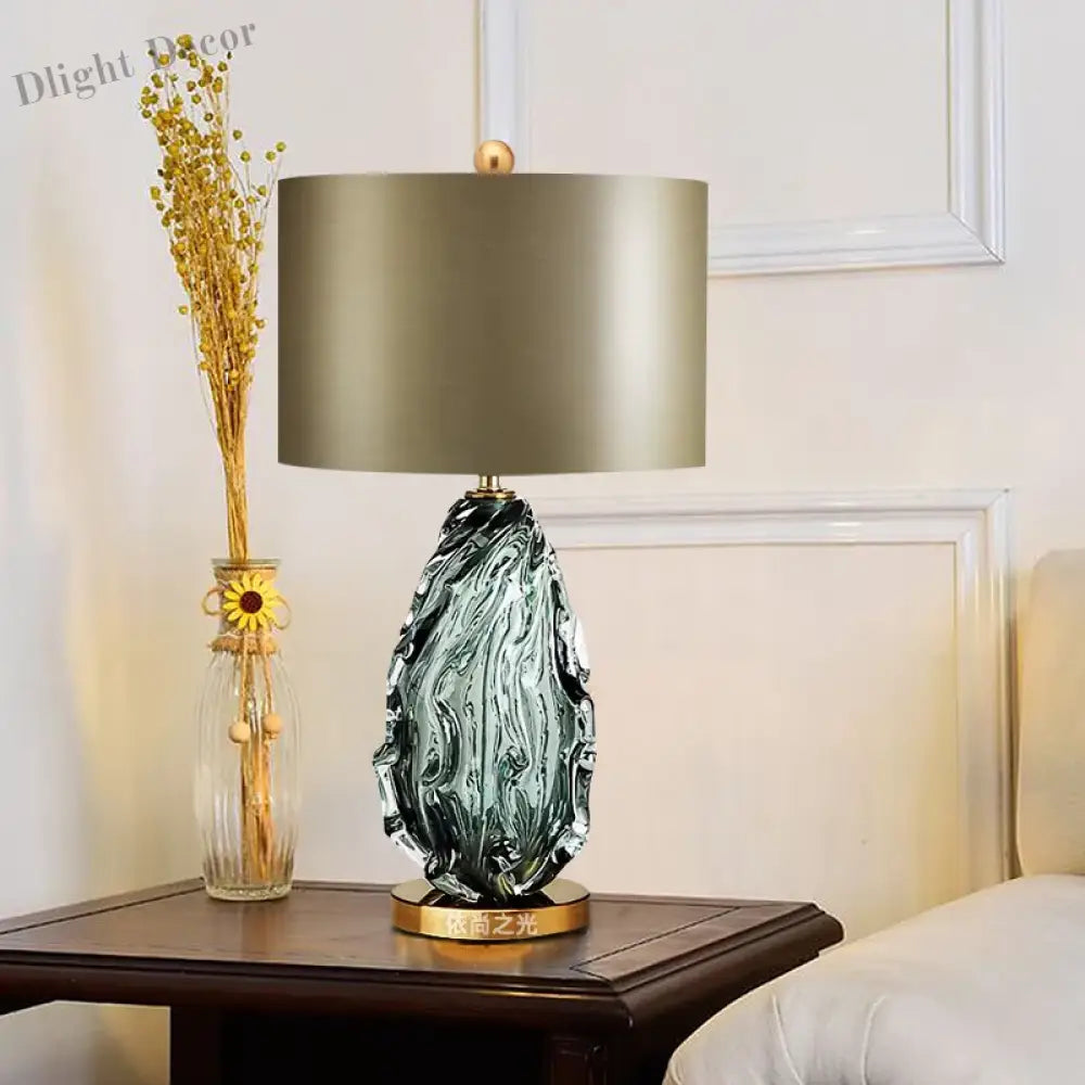 Modern Oversized Glass Table Lamp - Stylish Bedside Lighting For Living Room And Bedroom