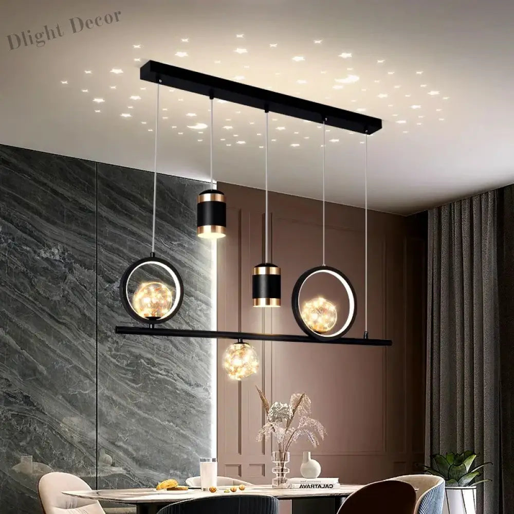 Modern Pendant Chandelier For Dining Room - Stylish Ceiling Hanging Light Fixture Indoor Decor