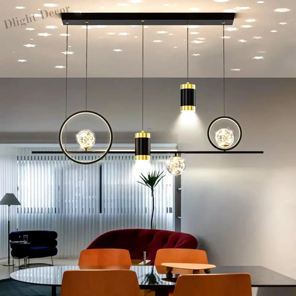 Modern Pendant Chandelier For Dining Room - Stylish Ceiling Hanging Light Fixture Indoor Decor