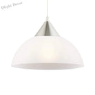 Modern Pendant Light: White Glass And Nickel Elegance