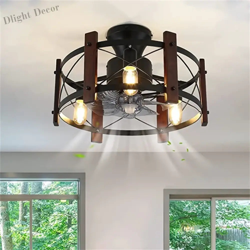 Modern Retro Ceiling Fan Light American Industrial Vintage Lamp 110V 260V Dining Room Bedroom