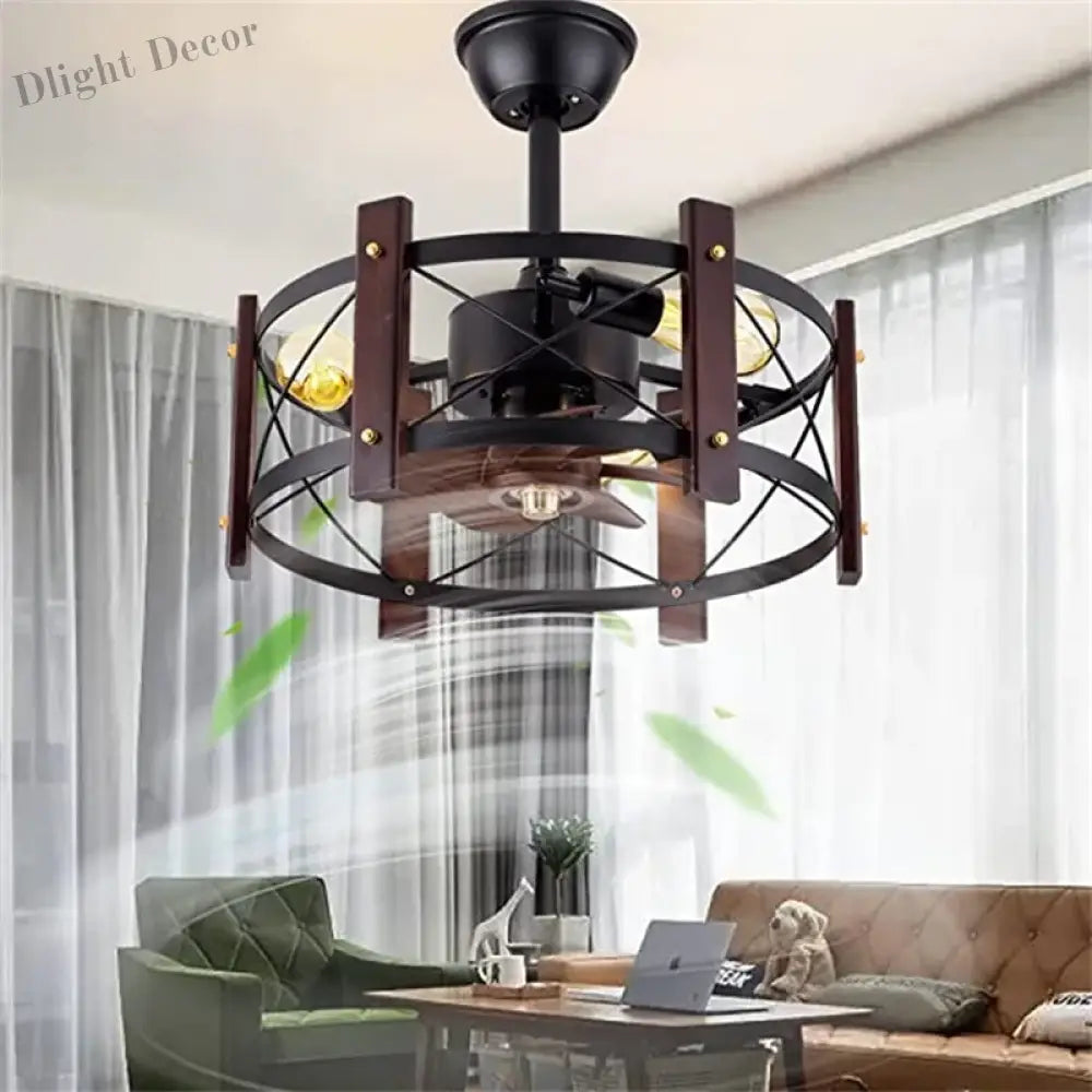 Modern Retro Ceiling Fan Light American Industrial Vintage Lamp 110V 260V Dining Room Bedroom