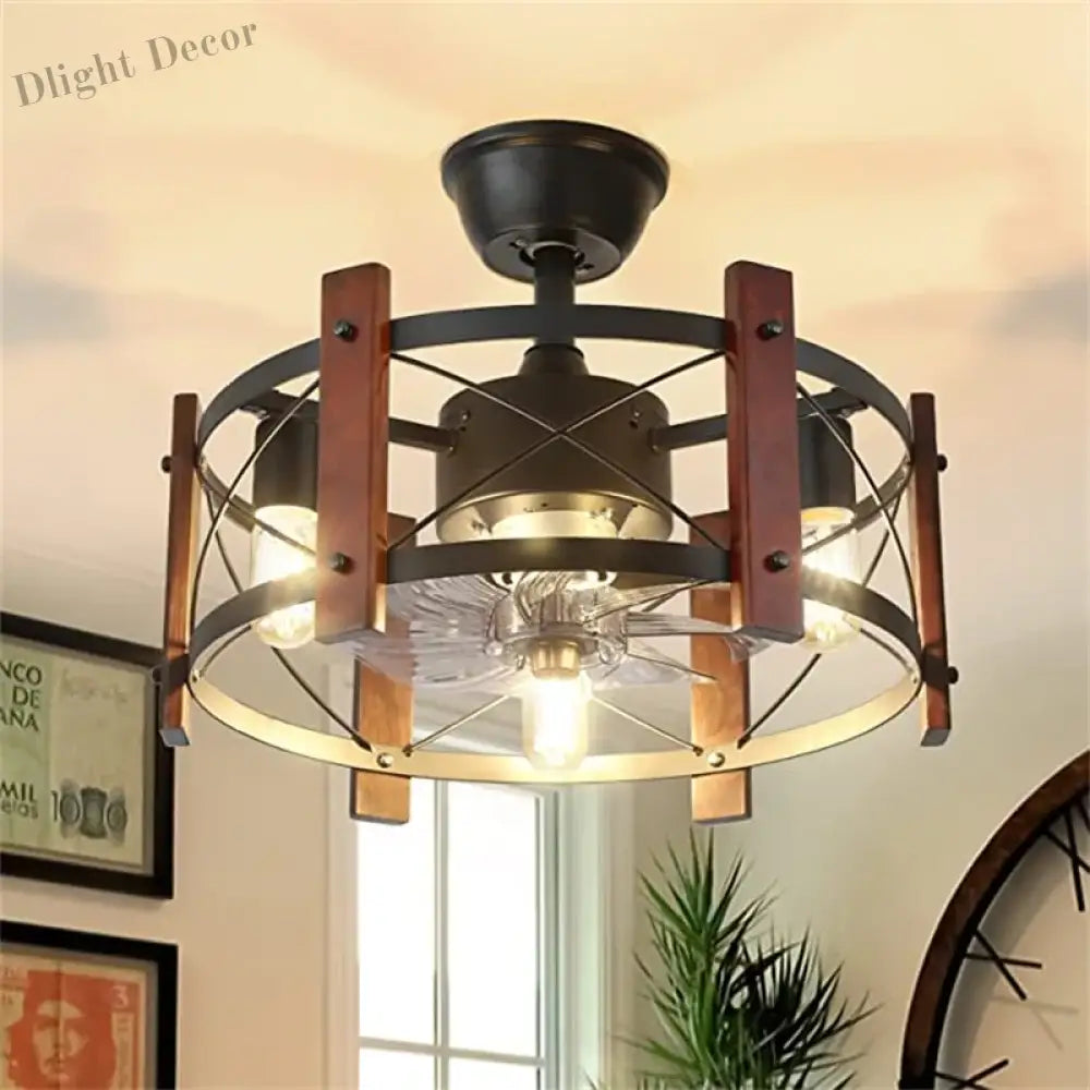 Modern Retro Ceiling Fan Light American Industrial Vintage Lamp 110V 260V Dining Room Bedroom