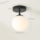 Modern Round Glass Ball Ceiling Lamp - Aisle And Corridor Surface Mounted Decor Lights With Milky