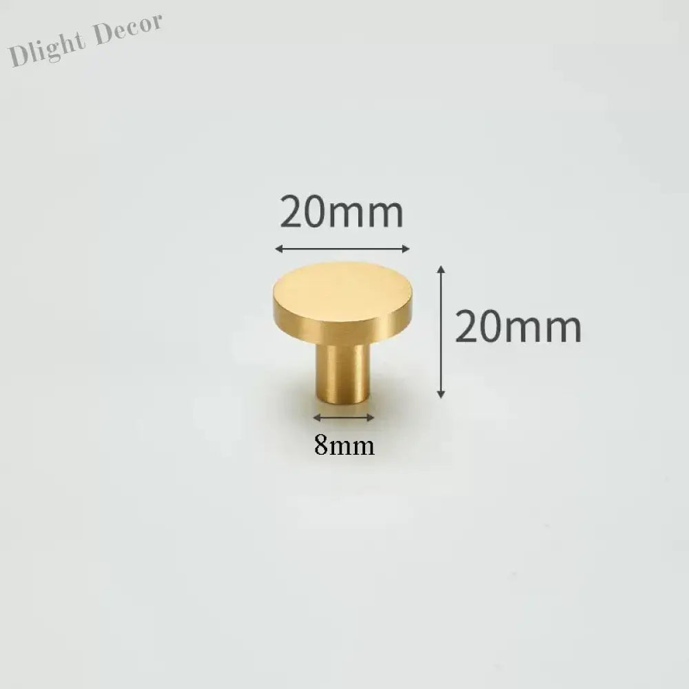 Modern Simple Solid Brass Cabinet Knobs – Wardrobe Handles and Kitchen Pulls 10 Knobs