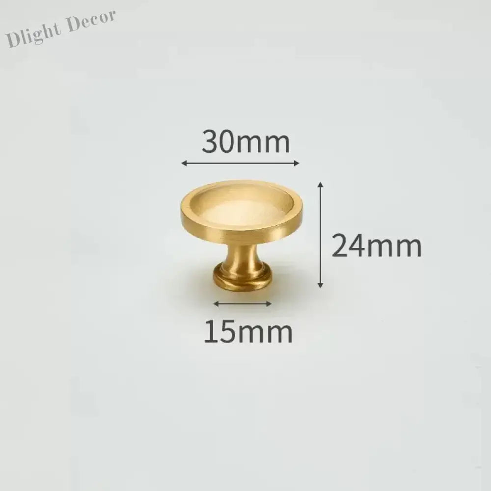 Modern Simple Solid Brass Cabinet Knobs – Wardrobe Handles and Kitchen Pulls 8 Knobs