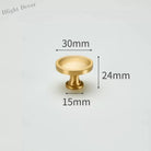 Modern Simple Solid Brass Cabinet Knobs – Wardrobe Handles and Kitchen Pulls 8 Knobs