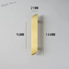 Modern Simple Wardrobe Handles – Brass Cabinet Knobs and Drawer Pulls for Furniture 144mm left Handle