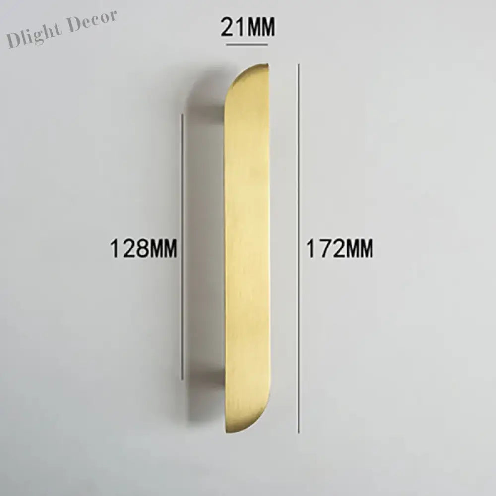 Modern Simple Wardrobe Handles – Brass Cabinet Knobs and Drawer Pulls for Furniture 172mm left Handle