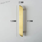 Modern Simple Wardrobe Handles – Brass Cabinet Knobs and Drawer Pulls for Furniture 172mm right Handle