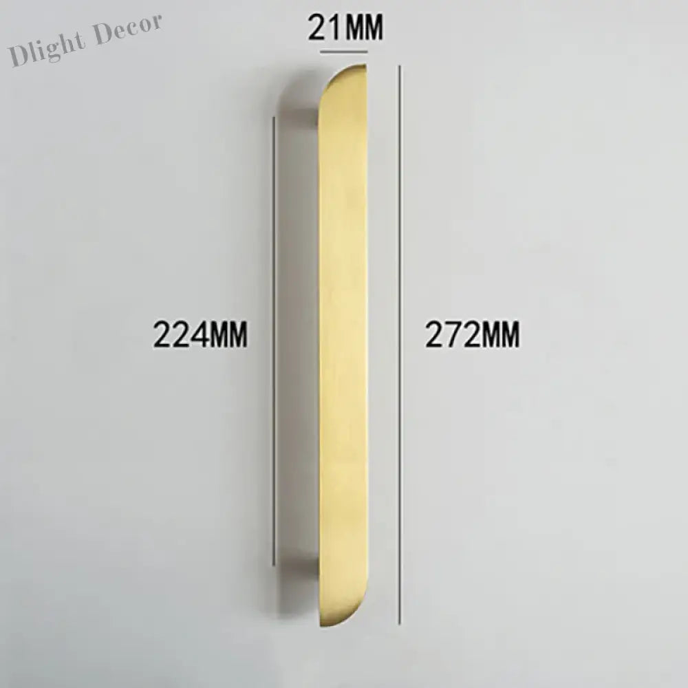 Modern Simple Wardrobe Handles – Brass Cabinet Knobs and Drawer Pulls for Furniture 272mm left Handle
