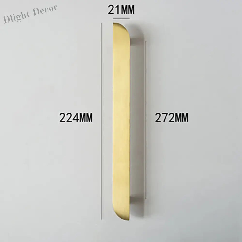 Modern Simple Wardrobe Handles – Brass Cabinet Knobs and Drawer Pulls for Furniture 272mm right Handle