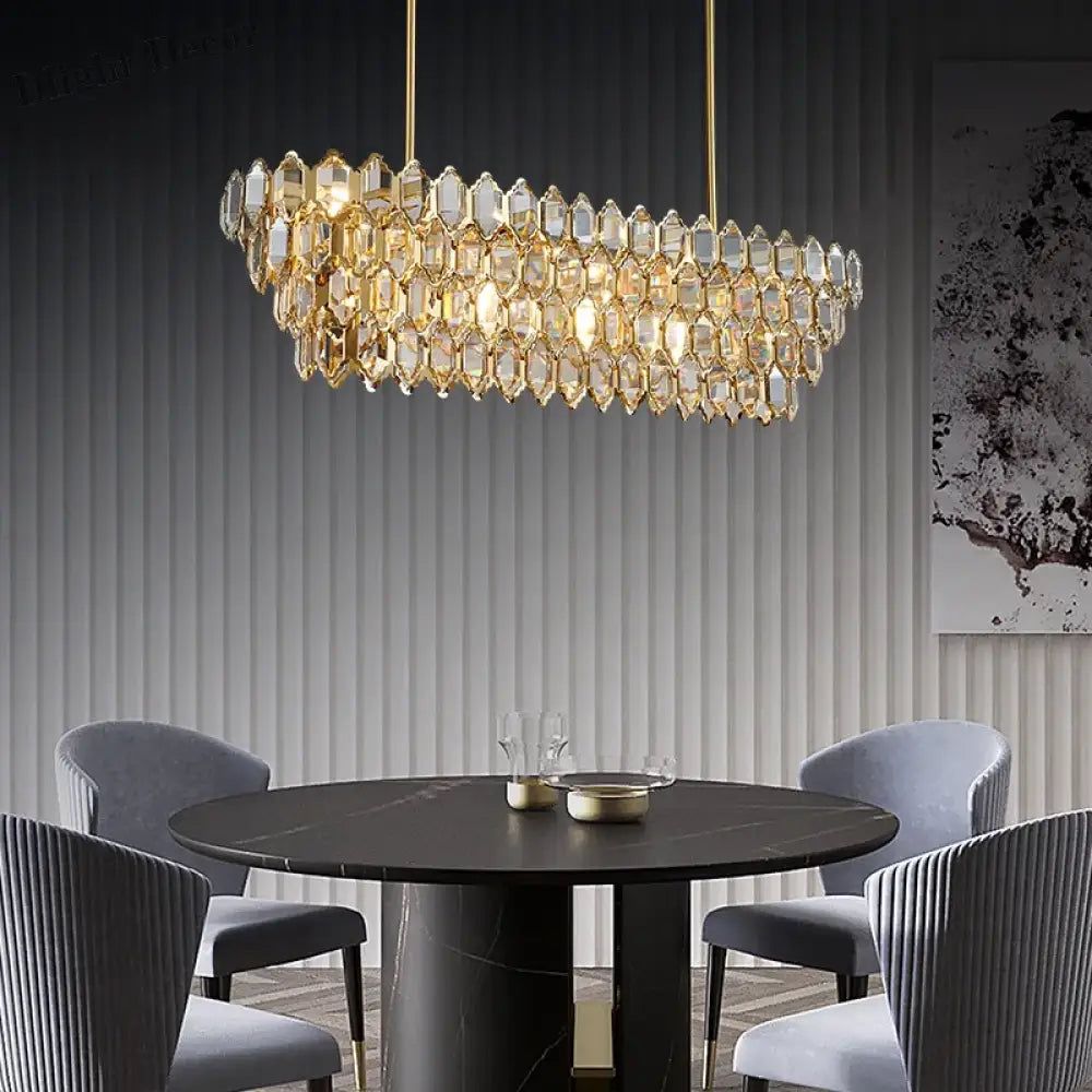 Modern Style Golden Luster Suspended Crystal Chandelier - Elegance For Living Rooms Bedrooms And