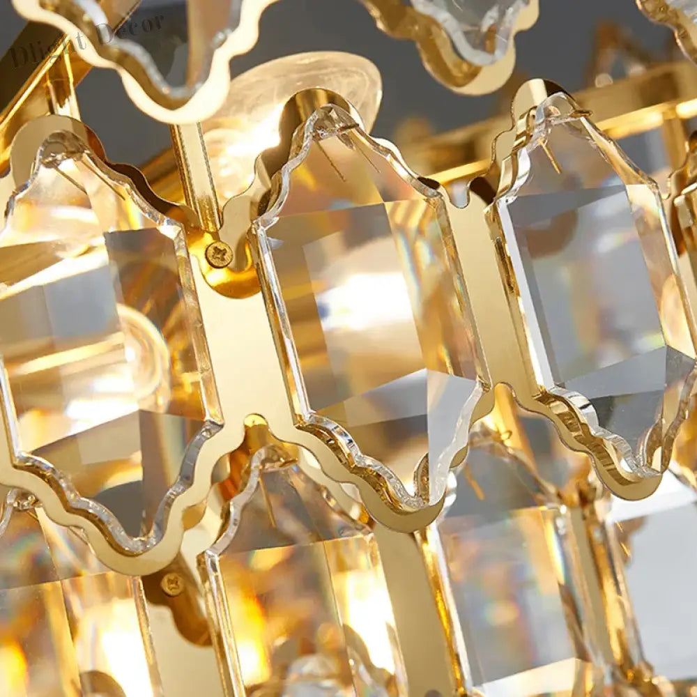 Modern Style Golden Luster Suspended Crystal Chandelier - Elegance For Living Rooms Bedrooms And