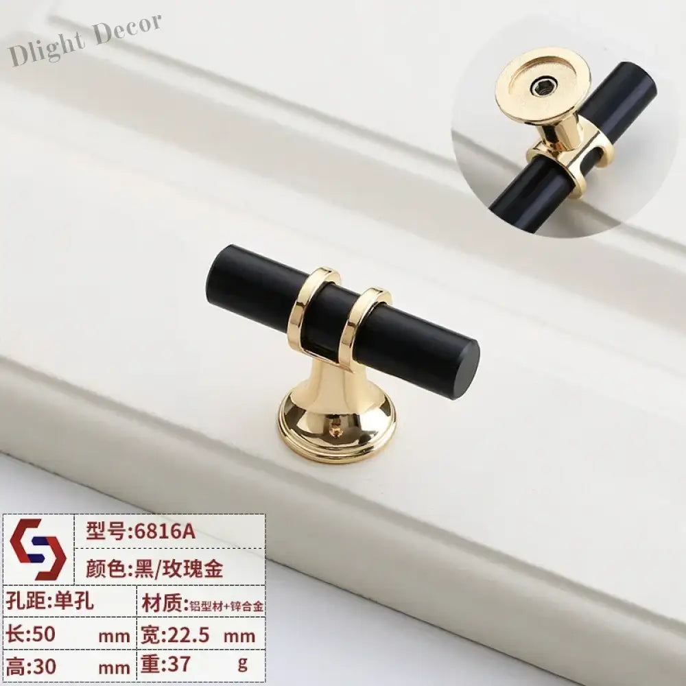 Modern T-Bar Cabinet Knobs and Handles – Sleek and Decorative Design Black rose gold S Handles