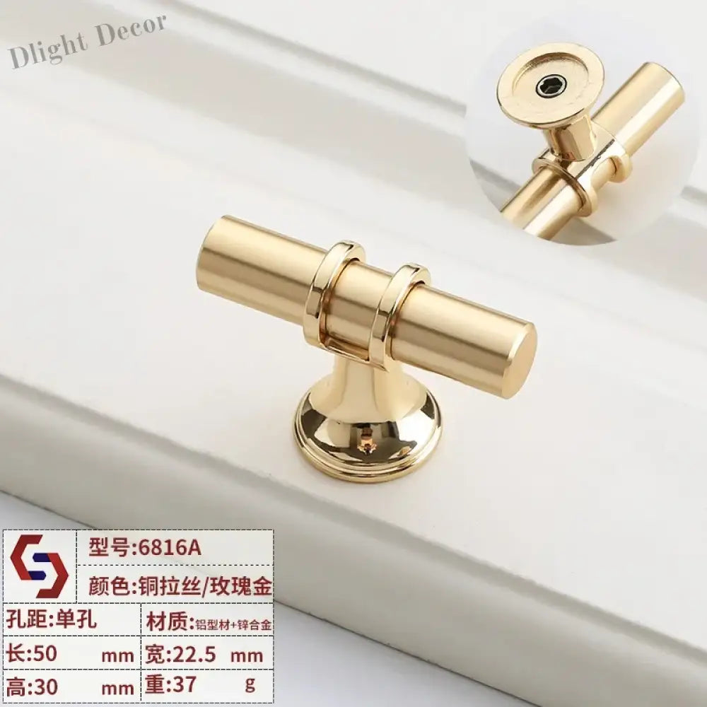 Modern T-Bar Cabinet Knobs and Handles – Sleek and Decorative Design Gold drawing S Handles