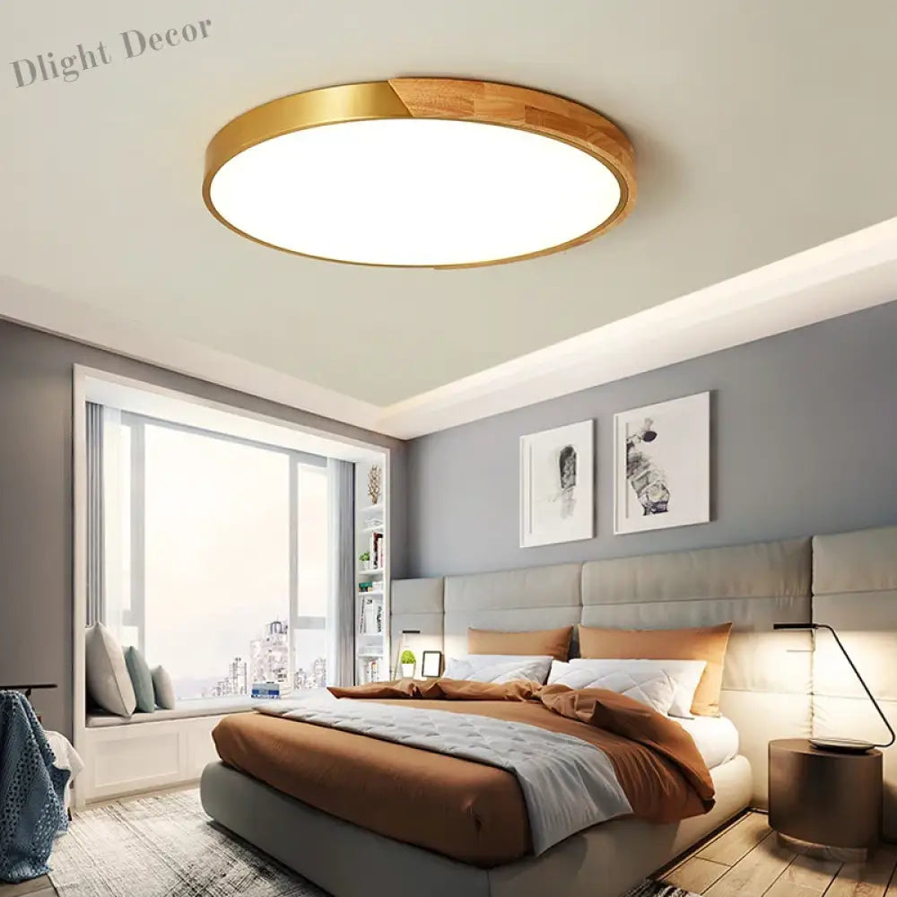 Modern Ultra - Thin Led Ceiling Lamp - Elegant Gold Surface Installation Ceiling Light