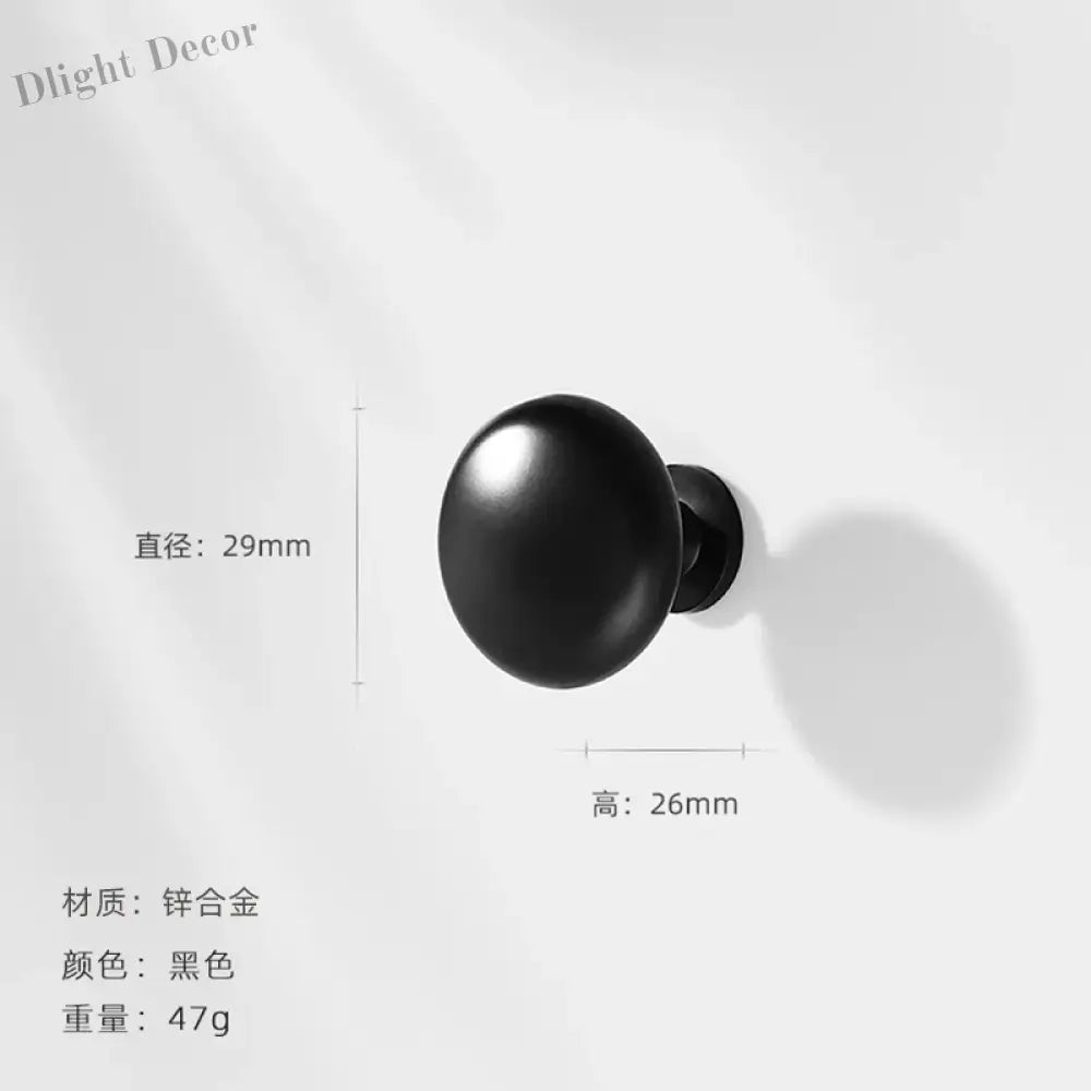 Modern Zinc Alloy Cabinet Handles - Kitchen Drawer Knobs for Wardrobes and Furniture Black single hole Handles