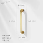 Modern Zinc Alloy Cabinet Handles - Kitchen Drawer Knobs for Wardrobes and Furniture Gold drawing 128mm Handles