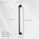 Modern Zinc Alloy Cabinet Handles - Kitchen Drawer Knobs for Wardrobes and Furniture Gray drawing 192mm Handles