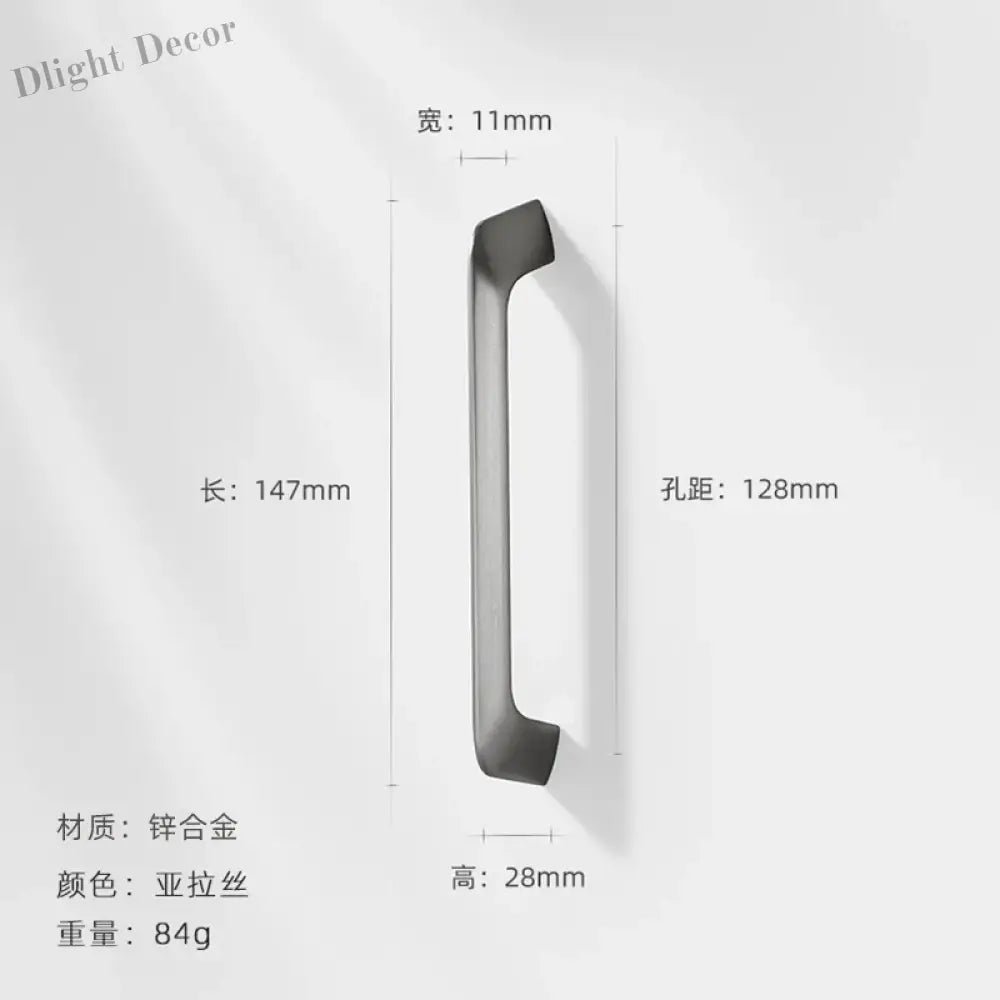 Modern Zinc Alloy Cabinet Handles - Kitchen Drawer Knobs for Wardrobes and Furniture Nickel drawing 128mm Handles