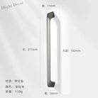 Modern Zinc Alloy Cabinet Handles - Kitchen Drawer Knobs for Wardrobes and Furniture Nickel drawing 192mm Handles