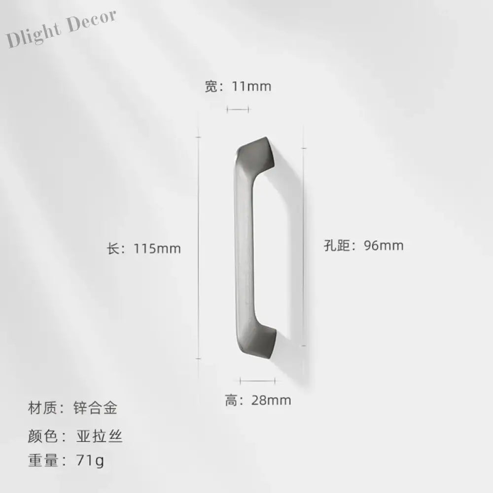 Modern Zinc Alloy Cabinet Handles - Kitchen Drawer Knobs for Wardrobes and Furniture Nickel drawing 96mm Handles