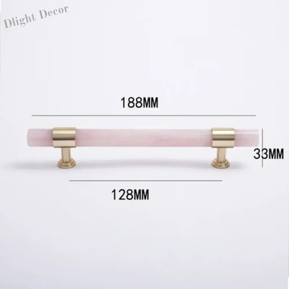 Natural Marble and Crystal T-Bar Cabinet Handles – Modern Brass Knobs for Kitchen Dresser and Furniture Pulls