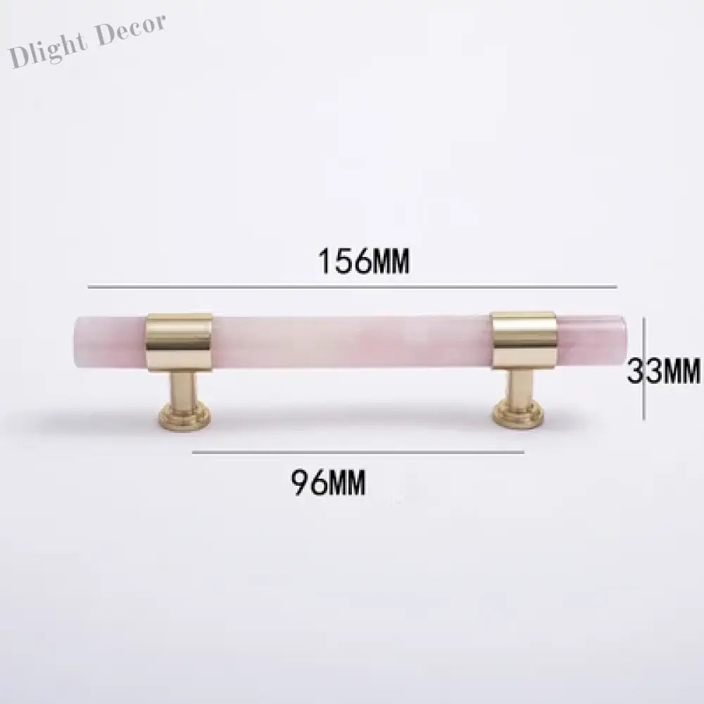 Natural Marble and Crystal T-Bar Cabinet Handles – Modern Brass Knobs for Kitchen Dresser and Furniture Pulls