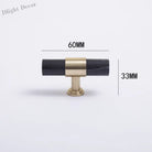 Natural Marble and Crystal T-Bar Cabinet Handles – Modern Brass Knobs for Kitchen Dresser and Furniture Pulls