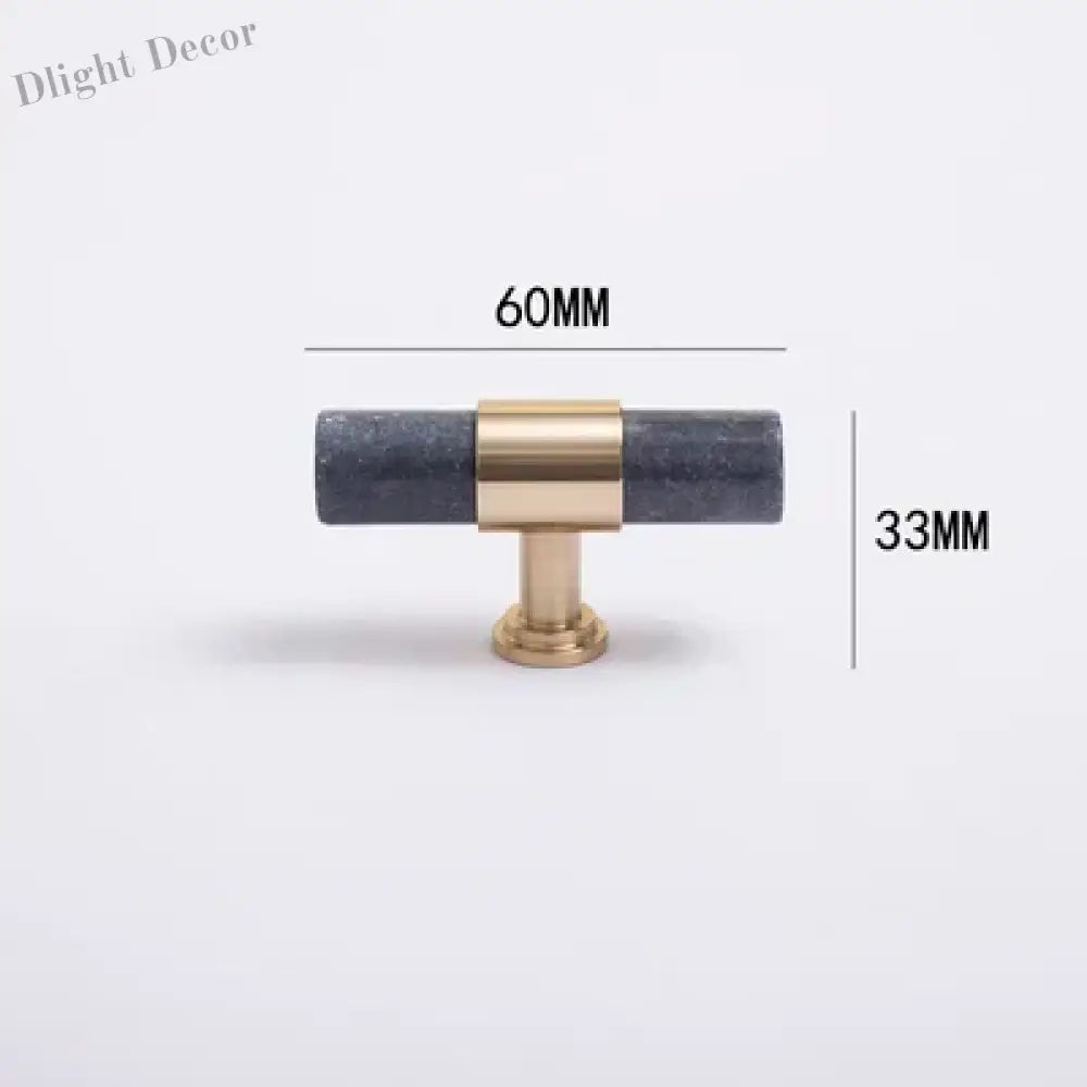Natural Marble and Crystal T-Bar Cabinet Handles – Modern Brass Knobs for Kitchen Dresser and Furniture Pulls