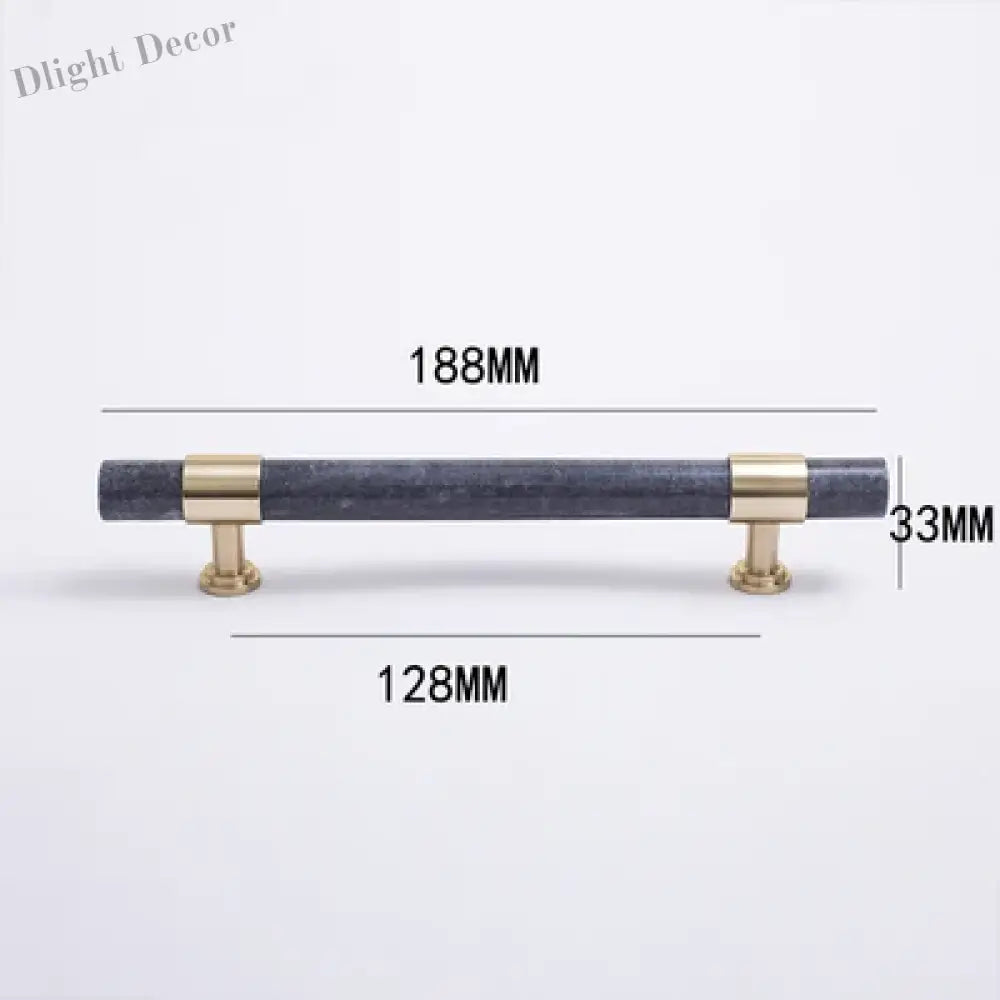 Natural Marble and Crystal T-Bar Cabinet Handles – Modern Brass Knobs for Kitchen Dresser and Furniture Pulls