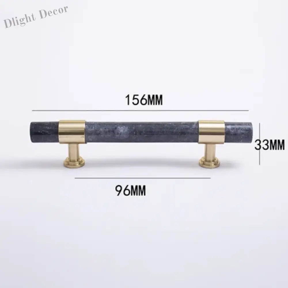 Natural Marble and Crystal T-Bar Cabinet Handles – Modern Brass Knobs for Kitchen Dresser and Furniture Pulls