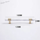 Natural Marble and Crystal T-Bar Cabinet Handles – Modern Brass Knobs for Kitchen Dresser and Furniture Pulls