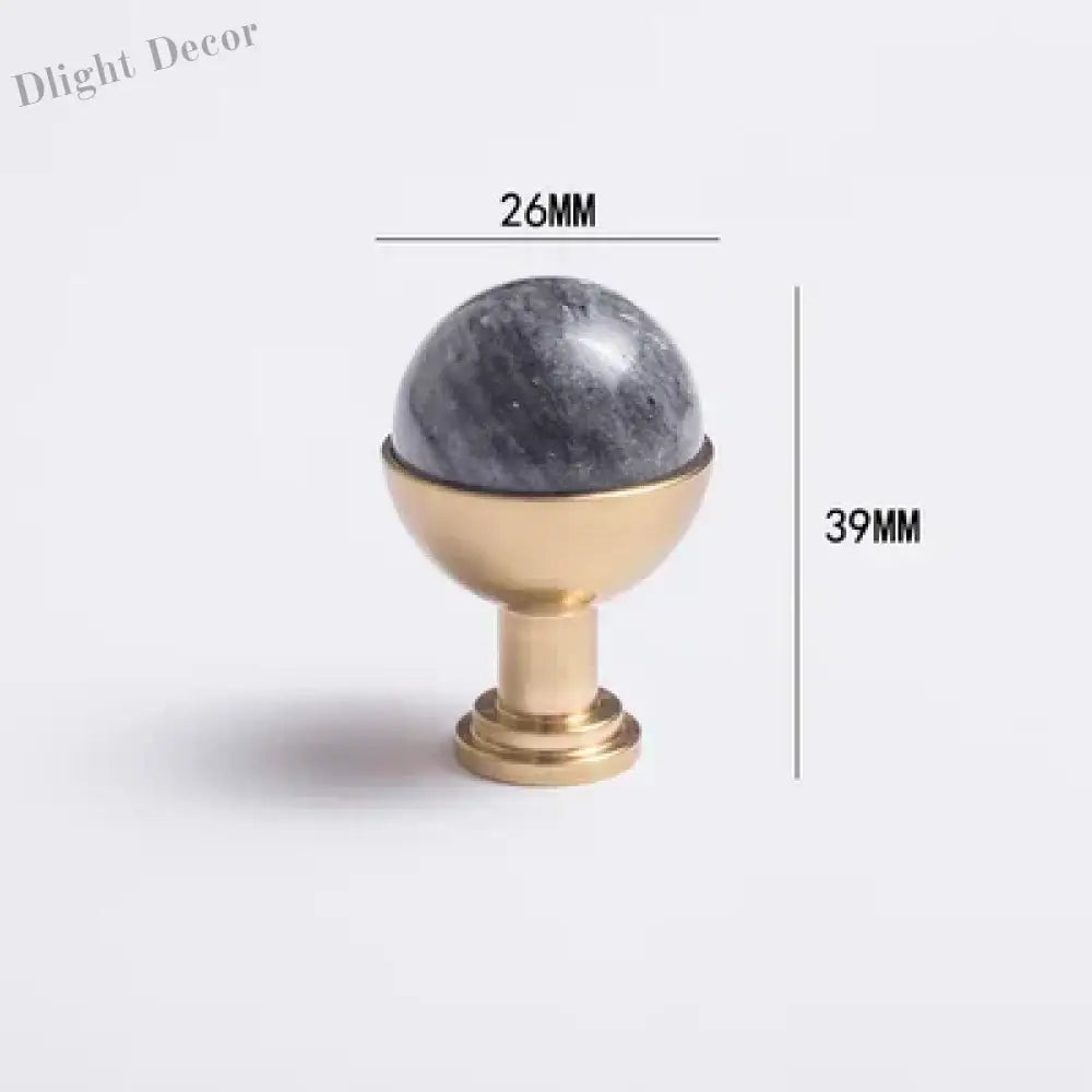 Natural Marble and Crystal T-Bar Cabinet Handles – Modern Brass Knobs for Kitchen Dresser and Furniture Pulls gray-knob