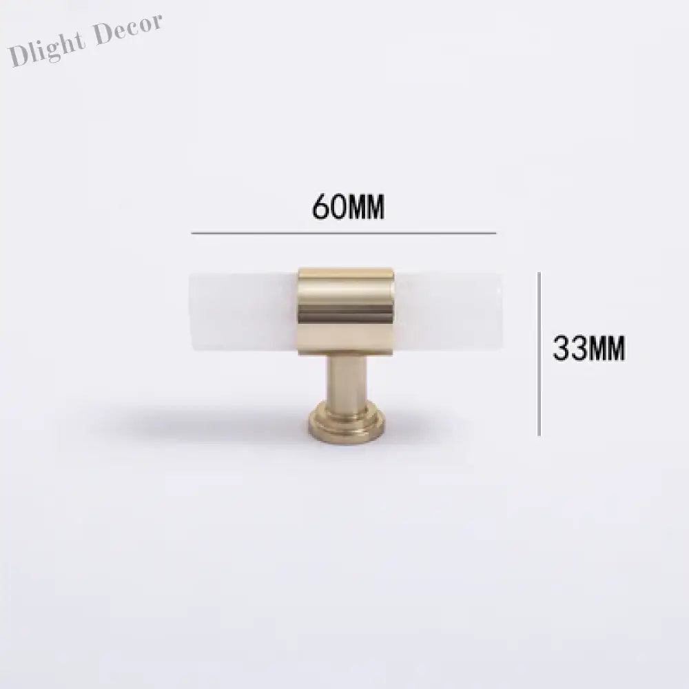 Natural Marble and Crystal T-Bar Cabinet Handles – Modern Brass Knobs for Kitchen Dresser and Furniture Pulls