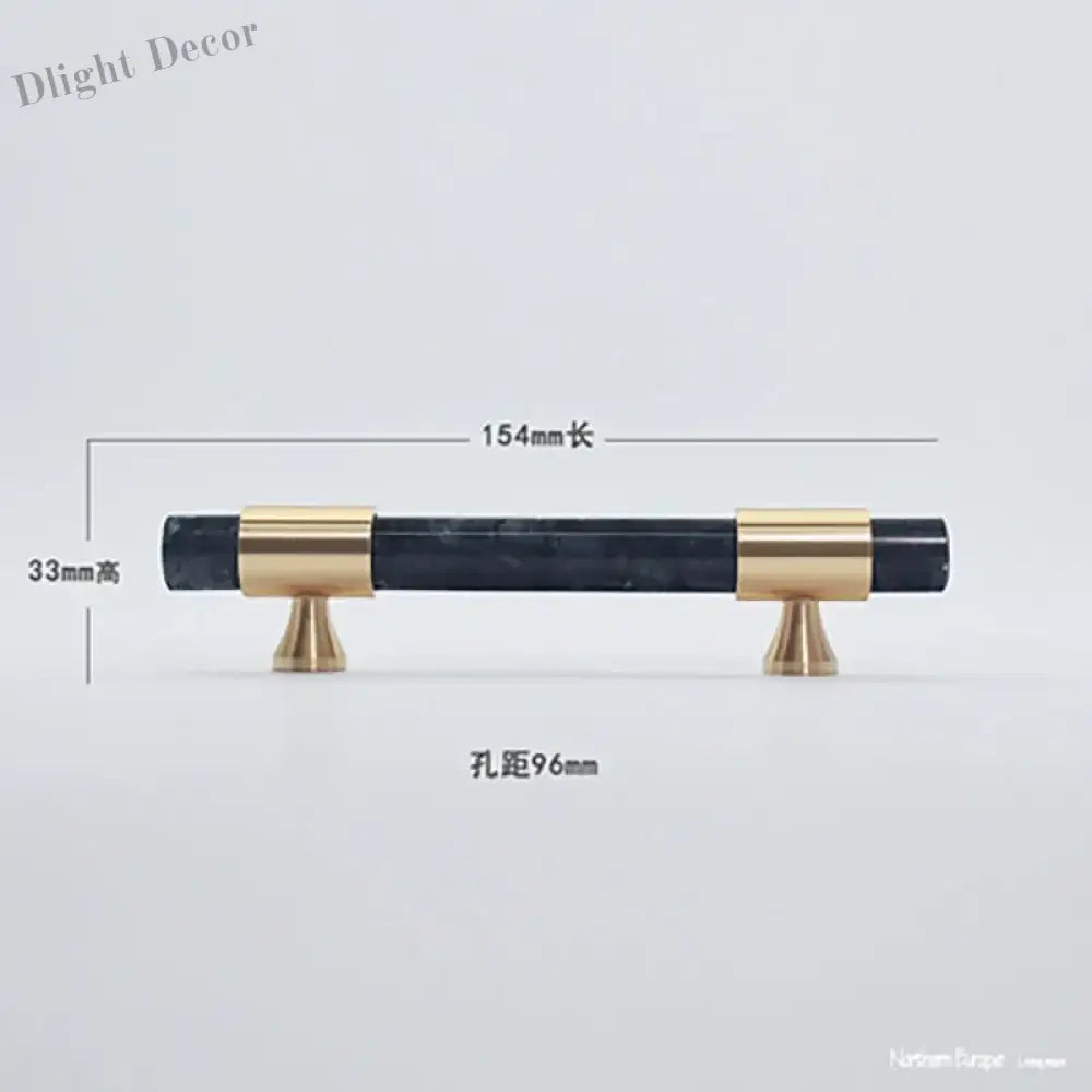 Natural Stone Cabinet Handles – Brass and Marble Wardrobe Knobs for Nordic Furniture black 1 Handles