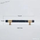 Natural Stone Cabinet Handles – Brass and Marble Wardrobe Knobs for Nordic Furniture black 2 Handles