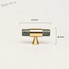 Natural Stone Cabinet Handles – Brass and Marble Wardrobe Knobs for Nordic Furniture green 2 Handles
