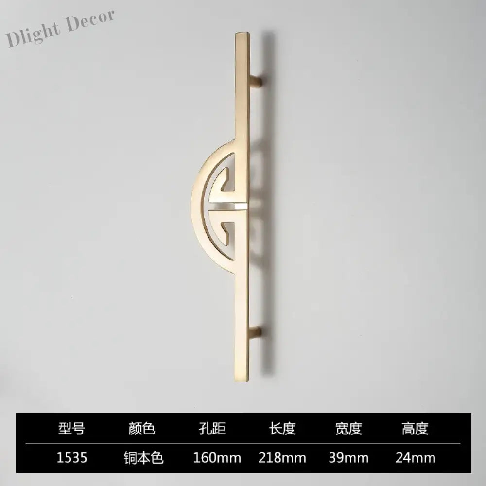 New Chinese-Style Zinc Alloy Cabinet Handles – Elegant Gold Pulls for Wardrobes Drawers and Cupboards Golden-160mm / 1