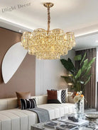 New Design Light Luxury Clean Crystal Chandelier Living Room Lamp Modern Simple Atmosphere Golden