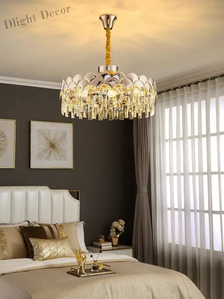 New Design Modern Luxury Golden Chandelier - Opulent Illumination For Bedrooms Halls And Dining