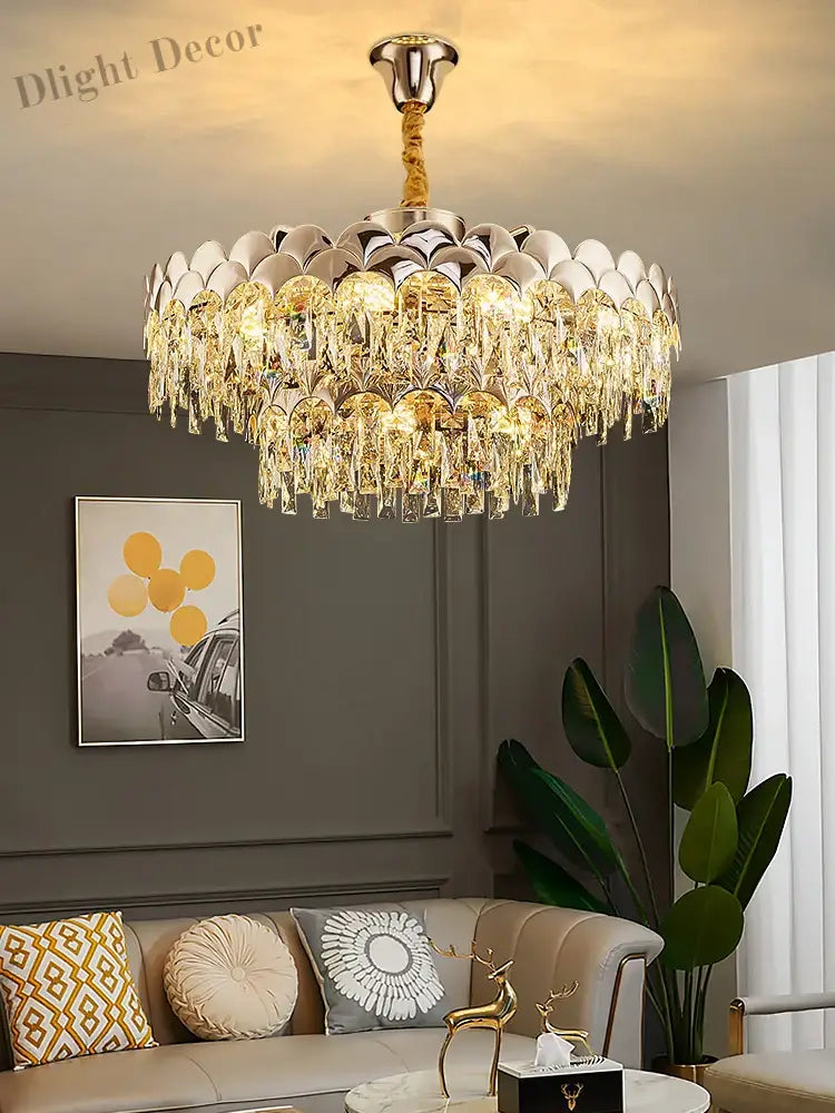 New Design Modern Luxury Golden Chandelier - Opulent Illumination For Bedrooms Halls And Dining