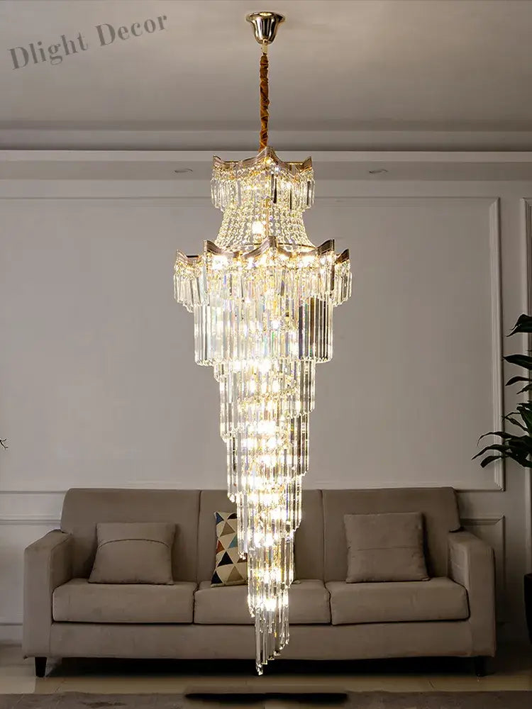 New Design Villa Living Room Crystal Chandelier - Grandeur For High Ceilings Hotel Lobbies And