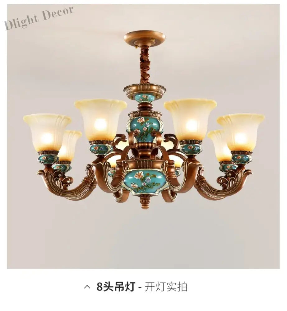 New European Vintage Resin Chandelier - Create A Luxurious Atmosphere In Your Villa Restaurant Or