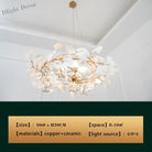 New Gold Chandelier White Ceramic Leaf Lamp Indoor Home Living Room Decorative French Luxury