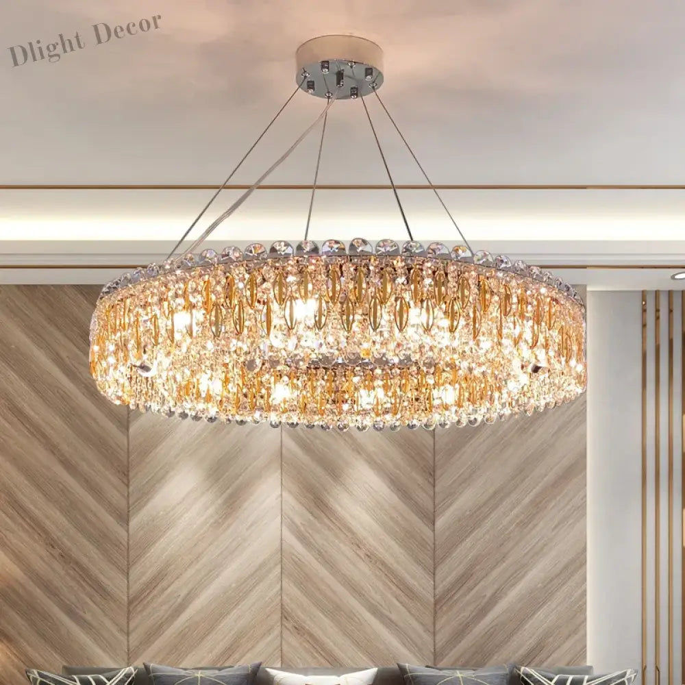 New Light Luxury K9 Crystal Chandelier - Chrome Elegance For Living Dining And Bedrooms Chandelier