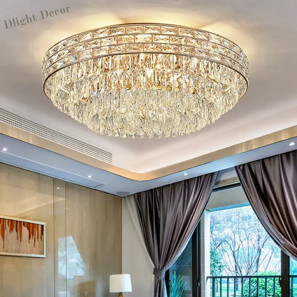 New Modern Crystal Ceiling Lamp - Light Luxury Design For Living Dining And Bedroom Spaces Ceiling