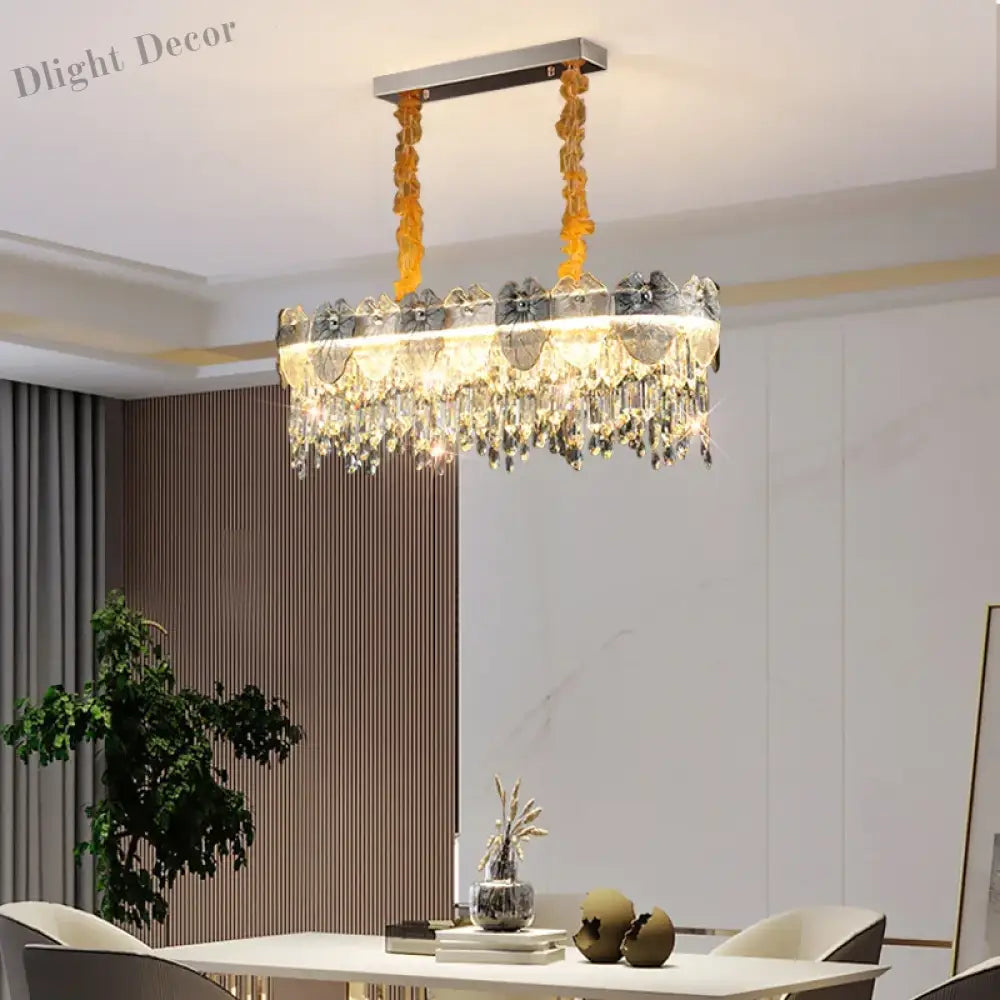 New Modern Led Pendant Lamp - Gold Luxury Round Crystal Ceiling Chandelier For Living Rooms